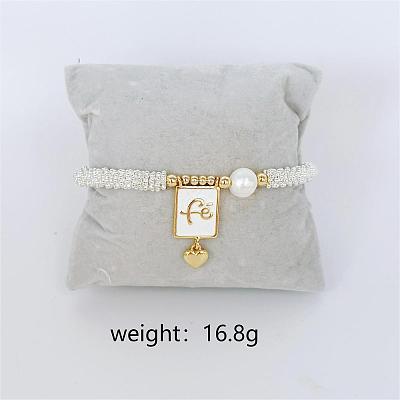 Bohemian Style Brass Rectangle Charm Bracelets FS-WG04134-05-1