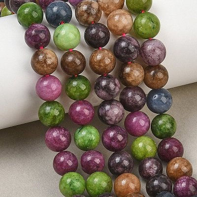 Natural Dyed White Jade Beads Strands GG-CBAEB22-B01-8mm-15-1
