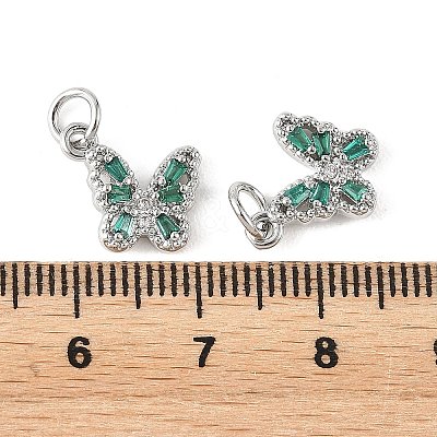 SHEGRACE Brass Micro Pave Cubic Zirconia Charms XGRQ5K925-628P-G-1