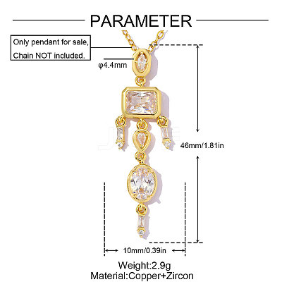Brass Micro Pave Cubic Zirconia Pendants CU-OY001-85G-01-1
