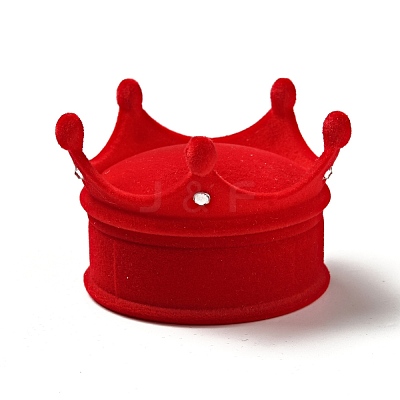 Flocking Plastic Crown Finger Ring Boxes CON-B008-01B-1