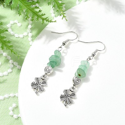 Natural Mixed Stone Chip Dangle Earrings Set for Women EJEW-JE06249-1