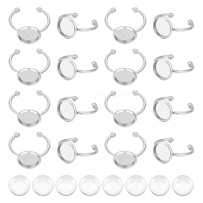 DIY Blank Dome Finger Ring Making Kit DIY-UN0004-18A-1