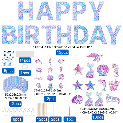 Birthday Decoration Paper Flag Banners HJEW-WH0042-86-1