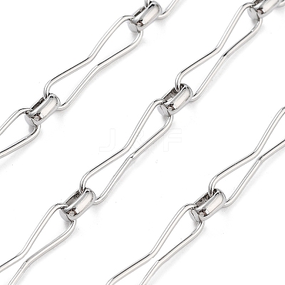Rack Plating Brass Hour-glass Shaped Link Chains CHC-G023-01P-1