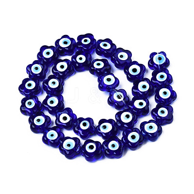 Handmade Evil Eye Lampwork Beads Strands LAMP-N029-008A-1