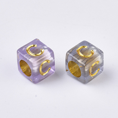 Transparent Plated Acrylic Beads X-MACR-S299-053-1