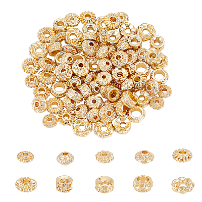 100Pcs 10 Style Rack Plating Alloy Bead FIND-BC0003-82-1
