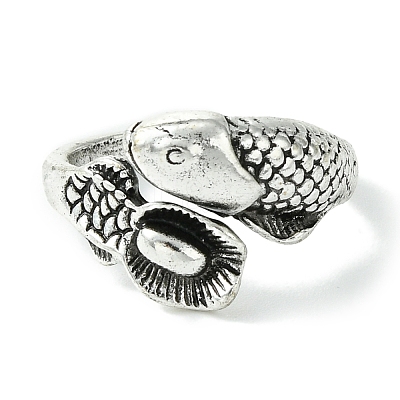 Snake Alloy Open Cuff Rings RJEW-K275-71AS-1