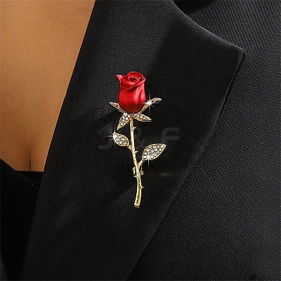 Rose Alloy Enamel Brooches PW-WG7E3FB-01-1