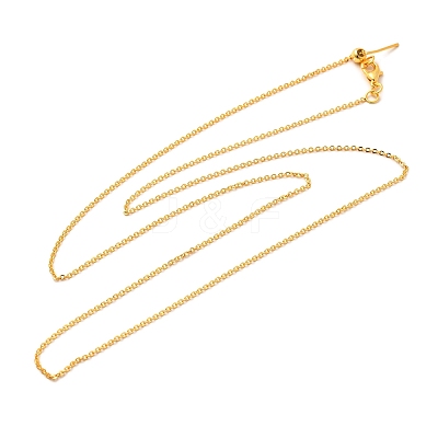 1mm Rack Plating Brass Cable Chain Adjustable Slider Necklaces for Women Men X-MAK-L044-04G-1
