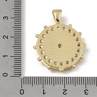 Brass Micro Pave Clear Cubic Zirconia Pendants KK-C262-19G-1