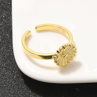 304 Stainless Steel Open Cuff Ring for Women RJEW-B109-01G-01-1