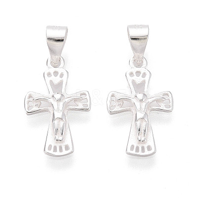 925 Sterling Silver Jesus Cross Pendants STER-N016-121S-1
