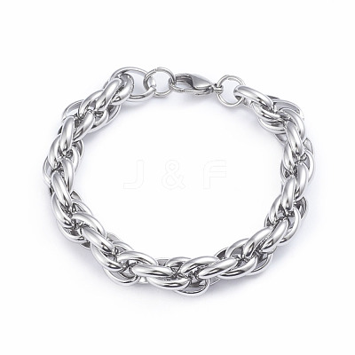 Tarnish Resistant 304 Stainless Steel Rope Chain Bracelets BJEW-L673-003-P-1