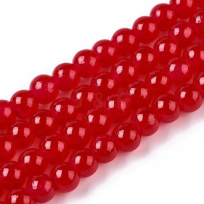 Baking Paint Imitation Jade Glass Round Bead Strands DGLA-Q021-4mm-05-A-1