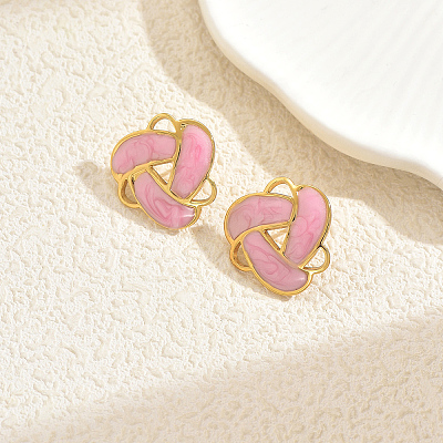 Stainless Steel Enamel Woven Stud Earrings DE9374-3-1