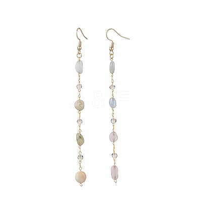 Handmade Natural Morganite Beaded Chains Earring & Necklaces Sets SJEW-JS01342-01-1