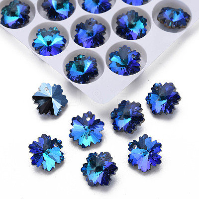 Electroplated Glass Charms EGLA-N006-015C-1