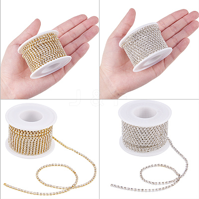 Brass Rhinestone Strass Chains CHC-BC0001-05-1