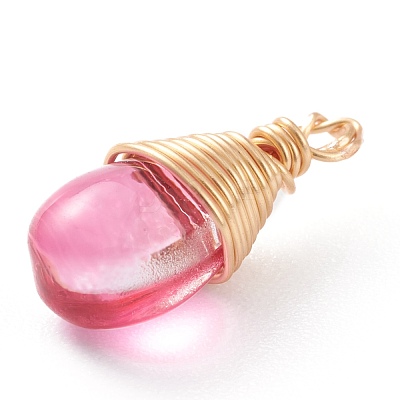 Transparent Glass Pendants PALLOY-JF00560-1