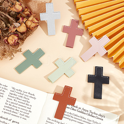 7Pcs 7 Colors Leather Bookmarks AJEW-CP0003-84-1