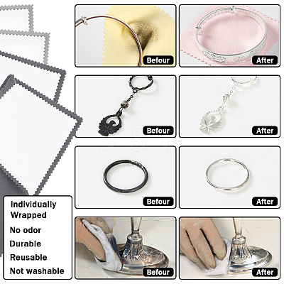 4 Sheets 2 Colors 4 Layers Silver Polishing Cloth AJEW-BBC0002-18-1