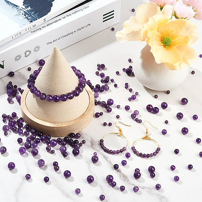 200Pcs Natural Amethyst Beads G-SP0001-22A-1