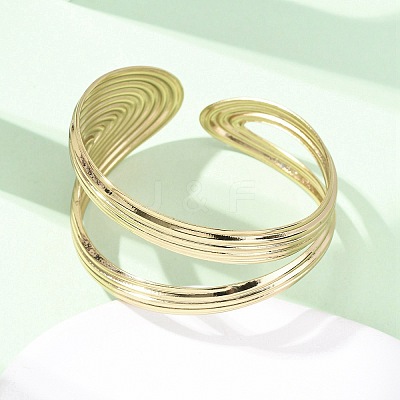 304 Stainless Steel Cuff Bangles for Women BJEW-B150-02G-1