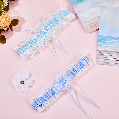 2Pcs 2 Styles Polyester Garter Leg Ring AJEW-CY0001-91-1