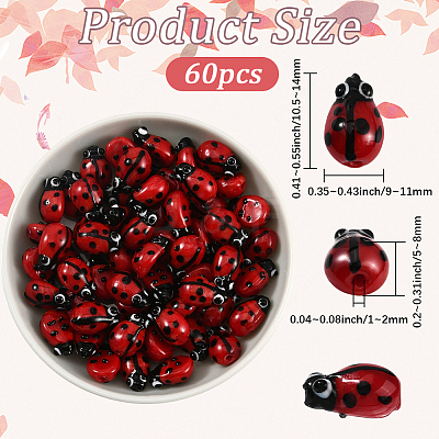 60Pcs Handmade Lampwork Beads Strands LAMP-LT0001-02-1