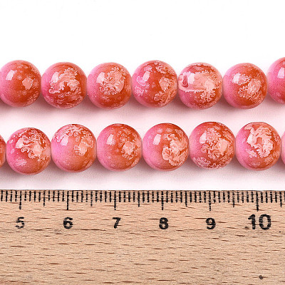 Baking Paint Glass Beads Strands DGLA-N008-10mm-01-1