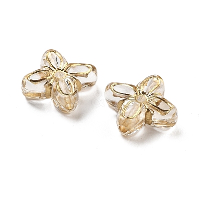 Metal Enlaced Transparent Acrylic Beads X-MACR-M045-04-1