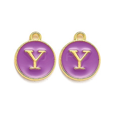 Golden Plated Alloy Enamel Charms LS-ENAM-Q437-12Y-1