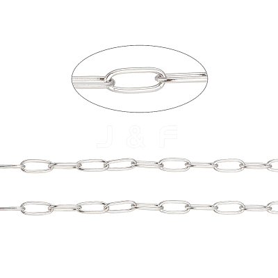 Tarnish Resistant 304 Stainless Steel Paperclip Chains CHS-F010-01H-P-1