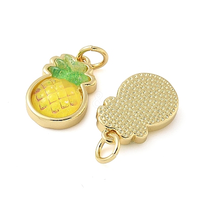 Brass Resin Pendants KK-C110-24G-G-1