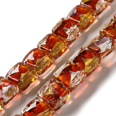 Handmade Gold Foil and Silver Foil Lampwork Beads FOIL-C001-01C-02-1