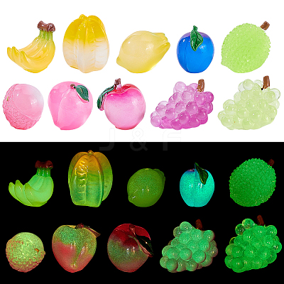 30Pcs 10 Styles Luminous Resin Fruit Display Decorations DJEW-GA0001-74-1