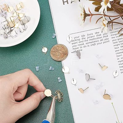 304 Stainless Steel Stud Earring Findings STAS-UN0021-21-1