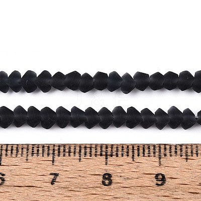 Frosted Transparent Glass Beads Strands GLAA-N016-4mm-30-1