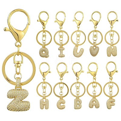 Brass Micro Pave Cubic Zirconia Keychain KEYC-YW00089-01-1