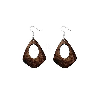 Alloy & Wood Dangle Earrings for Women WG2EB7C-02-1