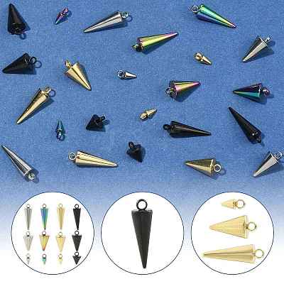 24Pcs 8 Styles 304 Stainless Steel Pendants STAS-FS0002-25B-1