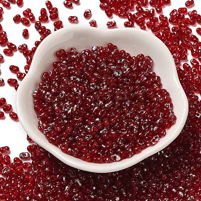 Spray Painted Glass Seed Beads SEED-F005-11A-02-1
