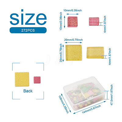252Pcs 2 Style Glass Cabochons GGLA-EL0001-01D-1