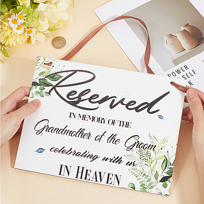 Rectangle Wood Reserved Hanging Sign Decorations DJEW-WH20005-02A-1