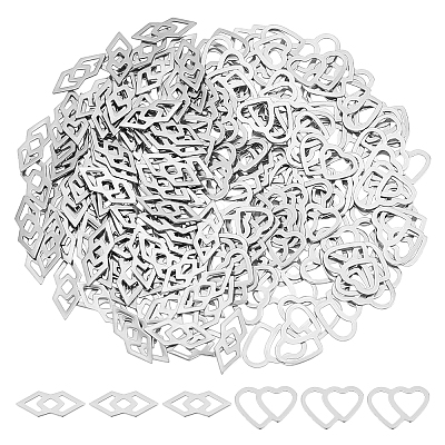 200Pcs 2 Style 304 Stainless Steel Linking Rings STAS-DC0007-72-1