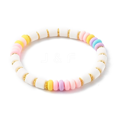 Handmade Polymer Clay Beads Stretch Bracelets BJEW-JB06428-1