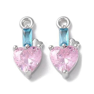 Brass Micro Pave Cubic Zirconia Charms KK-F872-22P-1