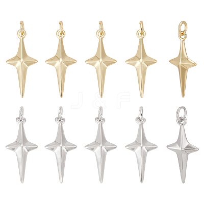 20Pcs 2 Colors Brass Pendants KK-ME0001-90-1